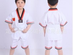 跆拳道服儿童成人衣服纯棉黑色男女服装春夏抬拳道初学者训练道服图2
