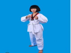 跆拳道服成人儿童春夏印字绣字定制纯棉长短袖男女初学者训练道服图3
