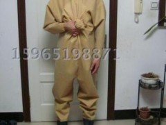 黄布纹全身连体带水鞋全干式乳胶下水裤 橡胶下水衣潜水服潜水衣图2