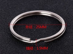 厂家供应高品质镀镍1.5x25mm钥匙圈钥匙环挂圈光圈金属圈钥匙扣图2