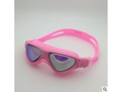 户外儿童游泳眼镜炫彩高清防雾防水舒适大框硅胶眼镜图2