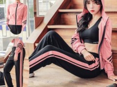 2019秋季新款瑜伽服运动套装女外套休闲宽松两件套跑步服图2