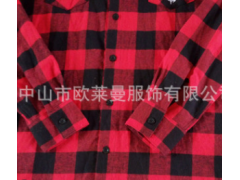 厂家定制长袖格子衬衫男士纯棉磨毛衬衫上衣外套休闲格子衬衣定做图3