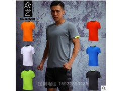 定制夏季男女跑步衣跑团体服健身房运动服装速干t恤亲子装印LOGO图2