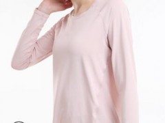 健身服女圆领长袖高弹修身显瘦跑步速干透气瑜伽运动秋冬T恤图2