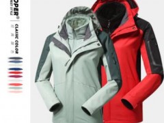 户外冲锋衣女士三合一两件套潮牌冬季加绒加厚防水定制男式登山服图1