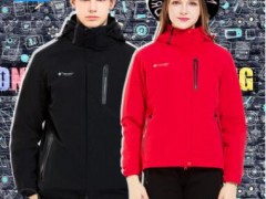 库伯户外秋冬男女情侣三合一冲锋衣二件套运动保暖登山服纯色外套图2