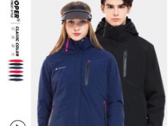 库伯户外秋冬男女情侣三合一冲锋衣二件套运动保暖登山服纯色外套图3