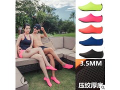 厂家批发压纹沙滩潜水袜男女3.5MM橡胶软底沙滩袜莱卡防滑防水母图2