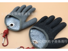 新品钓鱼抓鱼防刺防扎防滑手套 PE浸胶手套户外垂钓用品半掌手套图3