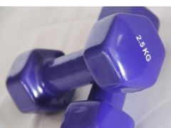 健身房用女士健身塑形六角紫色哑铃 家用小重量浸塑光面哑铃图2