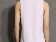 批发新款男士无袖背心男生休闲时尚印花拼接青年打底汗衫运动T恤图3