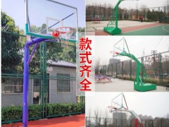 标准成人仿液压篮球架 户外蓝球架 地埋平箱凹箱移动篮球架批发图1