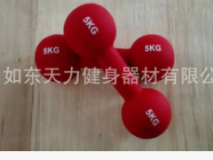 红色浸塑麻面哑铃图3