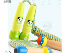 热销木质儿童跳绳可调节幼儿园木制跳绳 小学生木柄体育跳绳图3