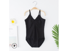 厂价直销夏棉吊带后背蝴蝶结幼儿童舞蹈练功服芭蕾舞考级服开档女图2