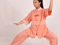 太极服夏装女水晶麻短袖中老年晨练服半袖太极拳练功武术服批发图3