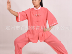 太极服夏装女水晶麻短袖中老年晨练服半袖太极拳练功武术服批发图2