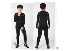 儿童紧身衣套装男女篮球足球健身跑步服加绒长袖训练服冬运动套装图3