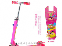 盛世滑行厂家直销批发 儿童铁三轮滑板车加厚减震PVC闪光轮JM-819图2