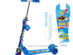 盛世滑行厂家直销批发 儿童铁三轮滑板车加厚减震PVC闪光轮JM-819图1