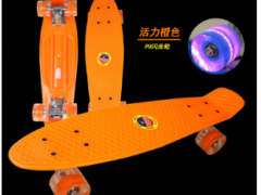 盛世滑行27寸鱼板香蕉板单翘板厂家批发欧美热销塑料滑板pu轮带灯图3