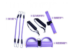 脚蹬拉力器三管健身器仰卧起坐收腹健腹器脚踏拉力绳女瘦腿美腿器图3