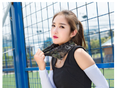 夏季时尚提花无缝冰袖防紫外线冰丝袖套户外3D套袖骑行开车袖套女图3