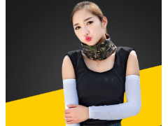 夏季时尚提花无缝冰袖防紫外线冰丝袖套户外3D套袖骑行开车袖套女图2