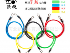 厂家定制拉力器套装 全身阻力训练乳胶皮筋带11件套拉力器拉力绳图2