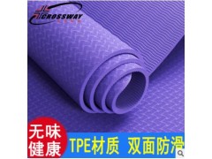 克洛斯威厂家直销TPE瑜伽垫 橡胶双色印花无味防滑6mm瑜伽垫定制图2