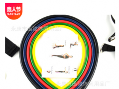 11件多功能拉力器套装弹力绳皮筋乳胶管男女健身器材体育臂力器图2