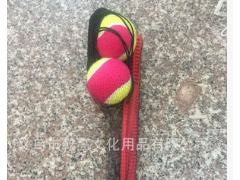 厂家批发广场健身手甩球 广场舞带绳甩甩球 塑料胶杆手柄带线网球图2