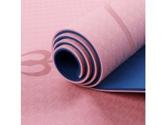 厂家批发 tpe瑜伽垫体位线双层双色6mm瑜珈垫健身运动垫图2