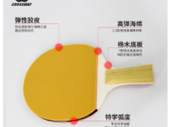 克洛斯威P201多9色乒乓球双拍套餐2星杨木底板双面套胶送礼品批发图2