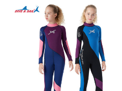 DIVE&SAIL青少年潜水服2.5MM儿童连体保暖泳衣学生浮潜冲浪水母衣图2
