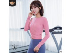 爆款瑜伽服长袖女秋冬性感跑步运动紧身衣新款弹力透气速干健身服图2