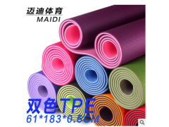 6mm厚TPE双色瑜加垫 体育垫环保无味防滑健身户外垫子 pu瑜伽垫图2