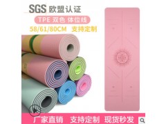 TPE瑜伽垫双色体位线加宽加厚加长环保无味防滑健身垫图2