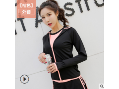 瑜伽服薄款外套健身外套运动连帽外套批发运动服秋女连帽图3