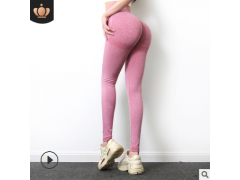 无缝针织蜜桃臀瑜伽裤女运动健身裤性感显臀翘臀裤打底裤图2
