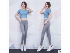 瑜伽服女夏天薄性感专业高端时尚网红健身房假两件运动套装两件套图2
