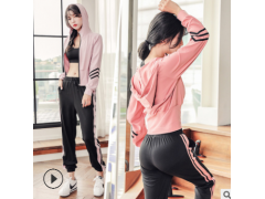 网红瑜伽服女春秋季初学者宽松时尚速干衣专业健身房跑步运动套装
