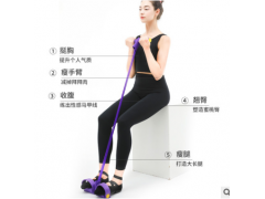脚蹬拉力器收腹健身家用运动瘦腰美腿器材厂家直销四管脚踏拉力绳图3