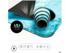 工厂直销 环保橡胶瑜伽垫麂皮绒印花地垫健身防滑土豪垫图2