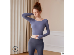 2020新款瑜伽服女美背修身显瘦T恤立体臀线高腰瑜伽裤运动套装女图3