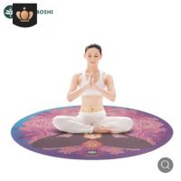 源头厂家圆形麂皮绒瑜伽垫折叠普拉提瑜伽垫天然橡胶打坐垫子定制