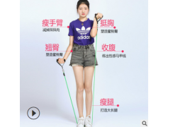 四管多功能脚蹬拉力器 脚踏拉力器 瘦腿男女拉力绳运动健身器材厂图2