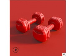 厂家直销环保彩色包胶固定哑铃一对减肥瘦身1/2/3/4公斤组合图3