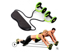 健腹轮多功能健身家用腹肌轮健身轮滚轮静音拉力绳 健腹器